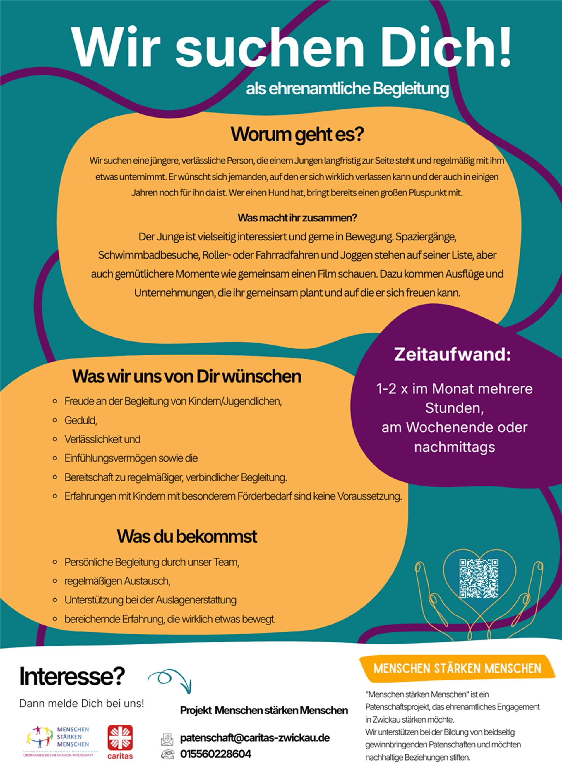 Ehrenamtliche/r Pate/Patin gesucht – Aktiver Junge sucht verlässliche Begleitung